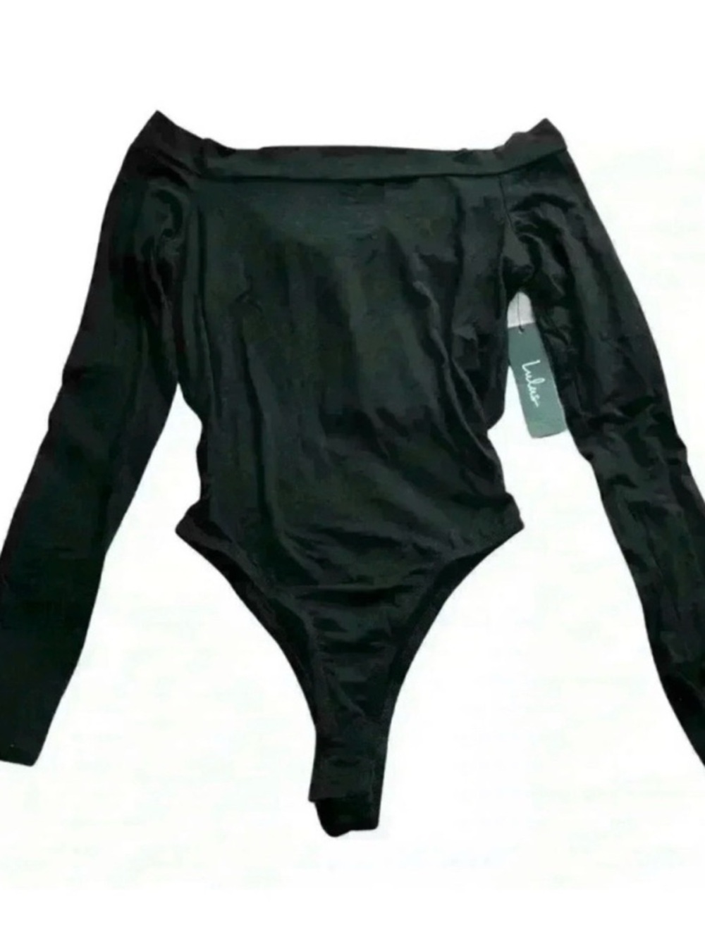 NWT Lulu's Off-Shoulder Open Back Bodysuit Black